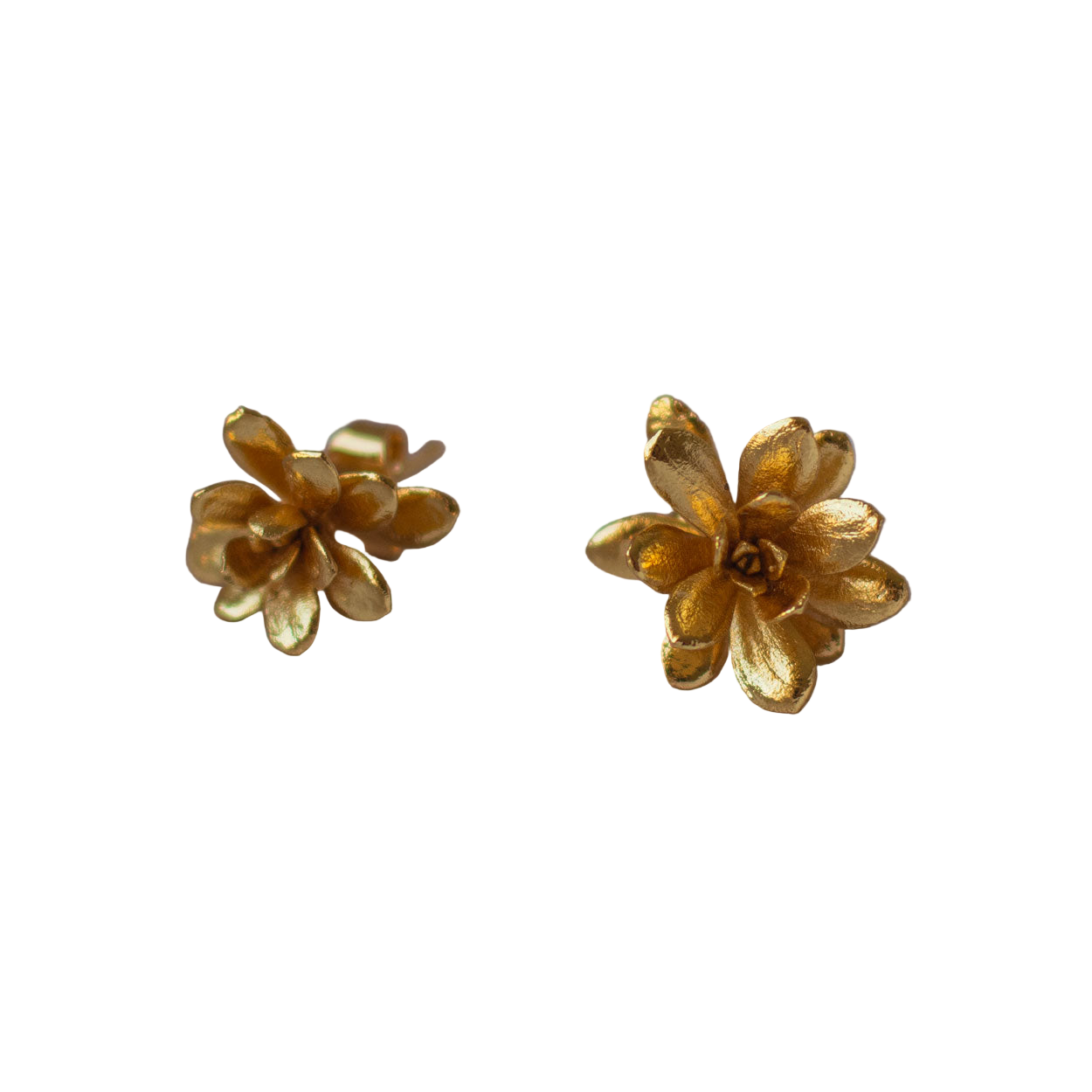 Aretes Topo Flor Suculenta Jade