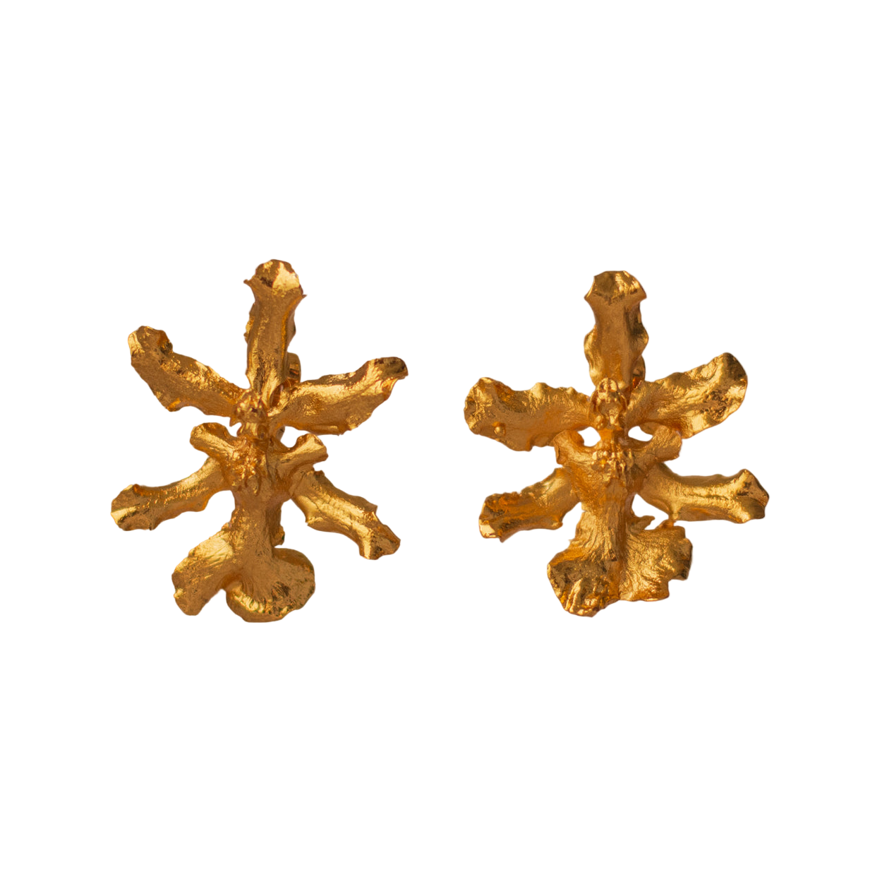 Aretes Topo Orquidea Chocolate