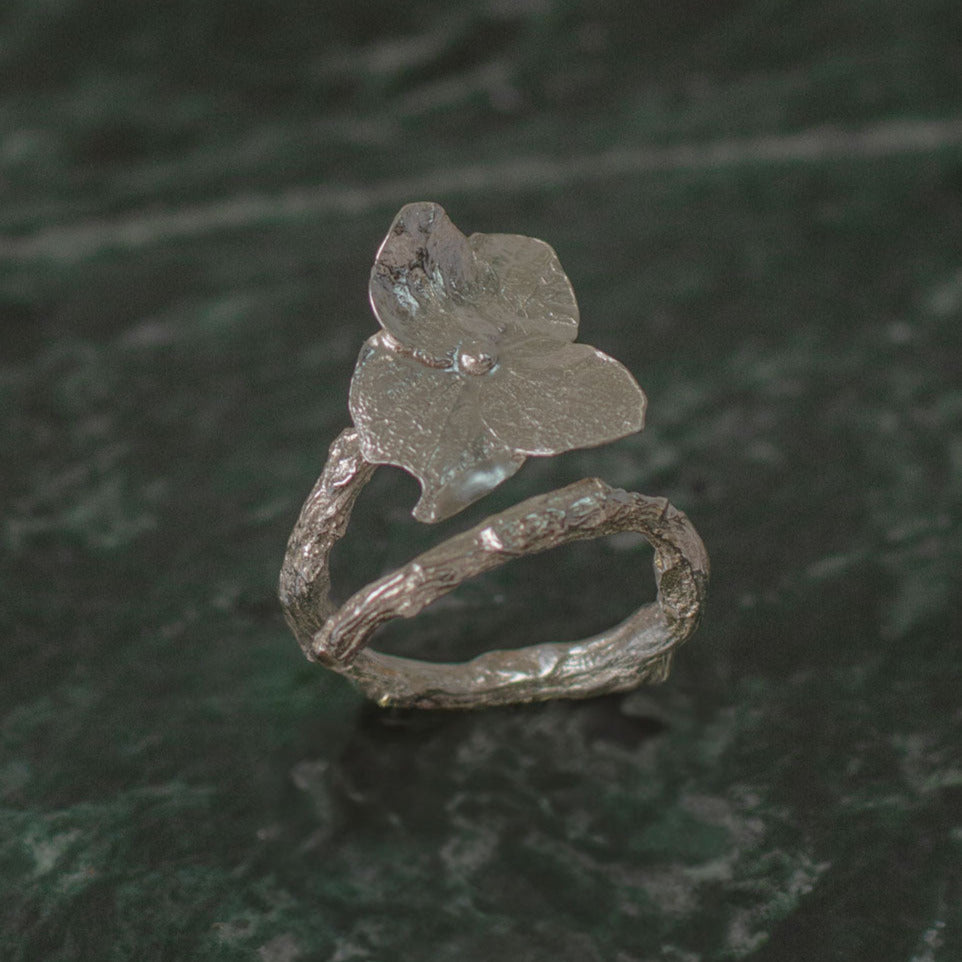 Anillo Hortensia Plata