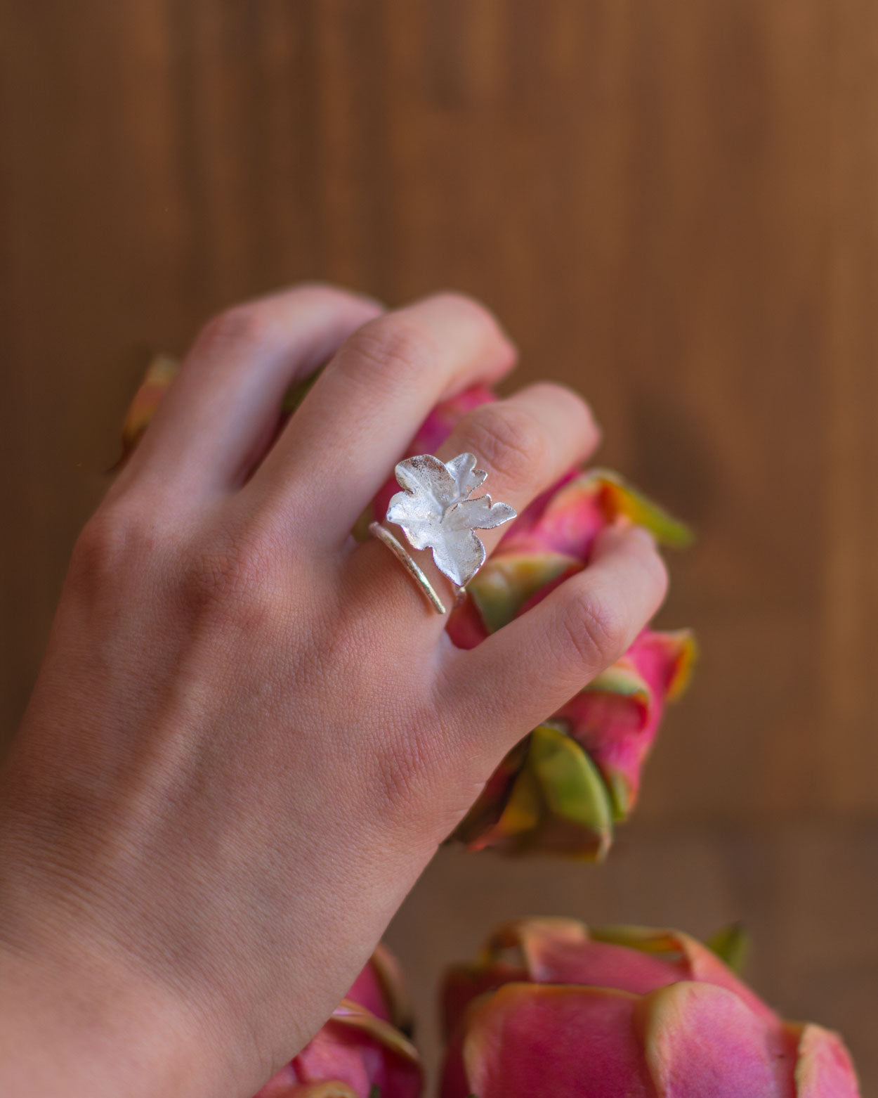 Anillo Ramita Hiedra Plata Ecológica