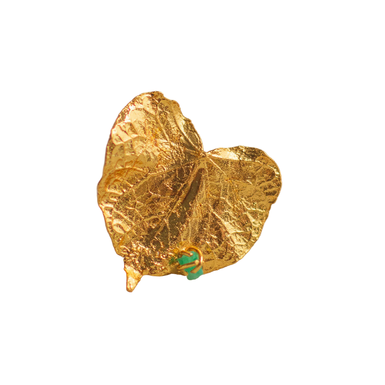 Anillo Hoja Corazon Esmeralda
