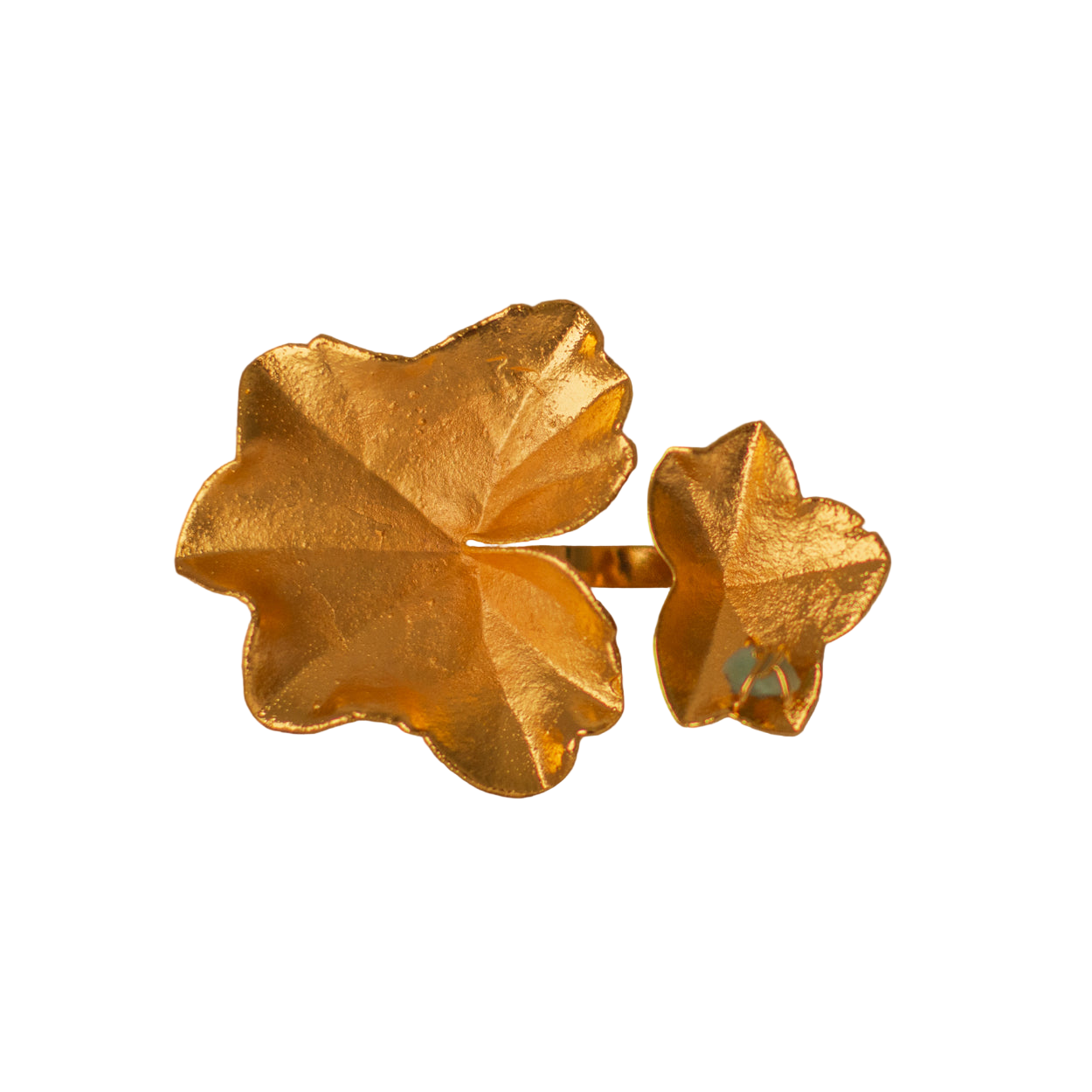 Anillo Dos Hojas Hiedra Esmeralda