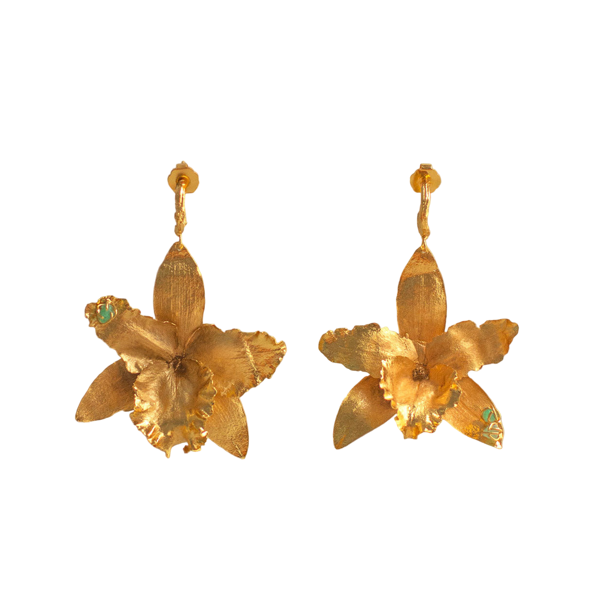 Aretes Candonga Orquidea Cattleya Esmeralda