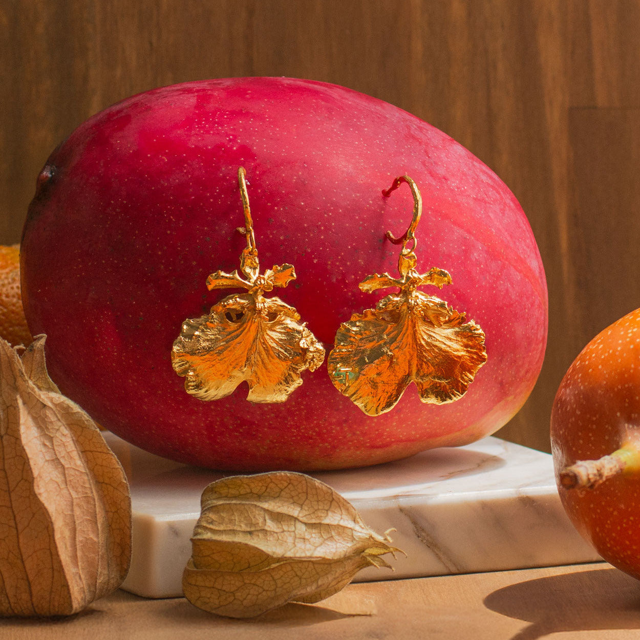 Aretes Candonga Aro Orquidea