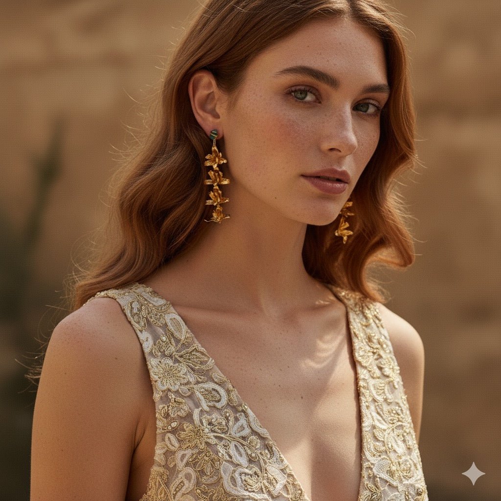 Aretes Boda & Fiesta Orquidea - Liz de la Cruz Handmade Jewelry