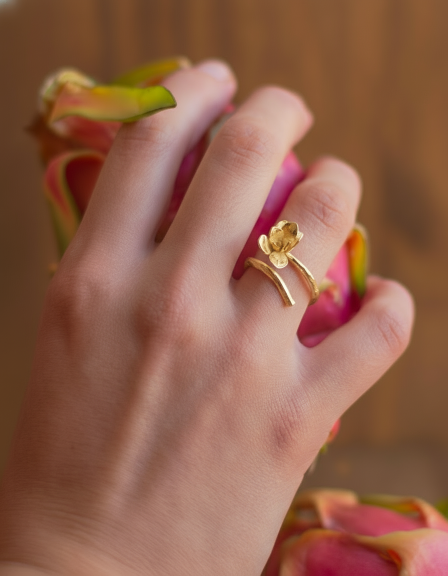 Anillo Ramita Anturio Flor Suculenta