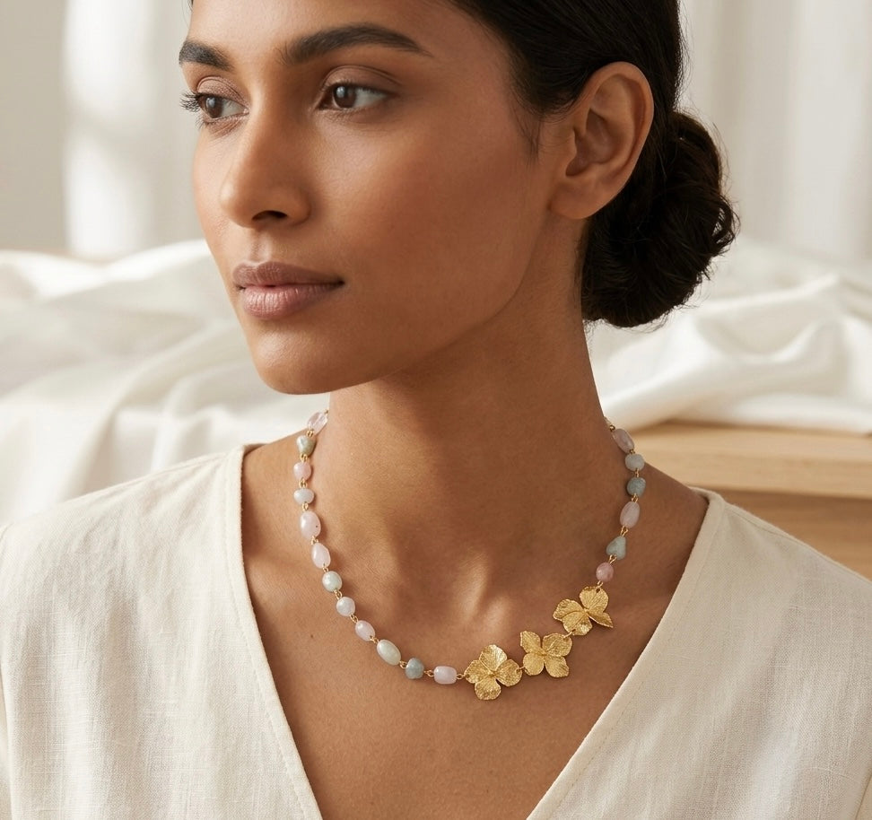 Collar Choker Cuarzos Tres Hortensia