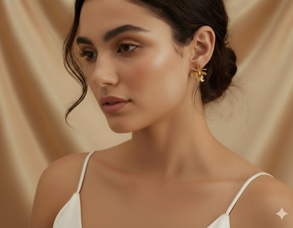 Aretes Topo Orquidea Epidendrum Capricornu