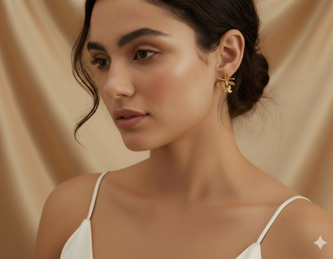 Aretes Topo Orquidea Epidendrum Capricornu