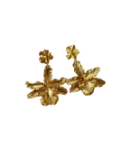 Aretes Orquidea Odontoglossum & Hoja de Hiedra Esmeralda
