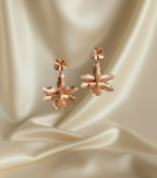 Aretes Orquidea Odontoglossum & Hoja de Hiedra Esmeralda