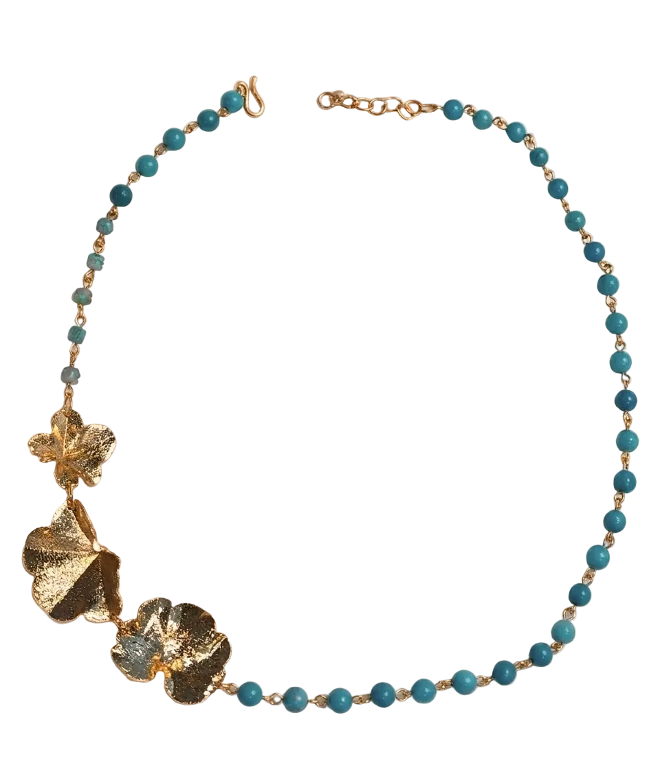 Three-Leaf Ivy Quartz Choker Necklace
