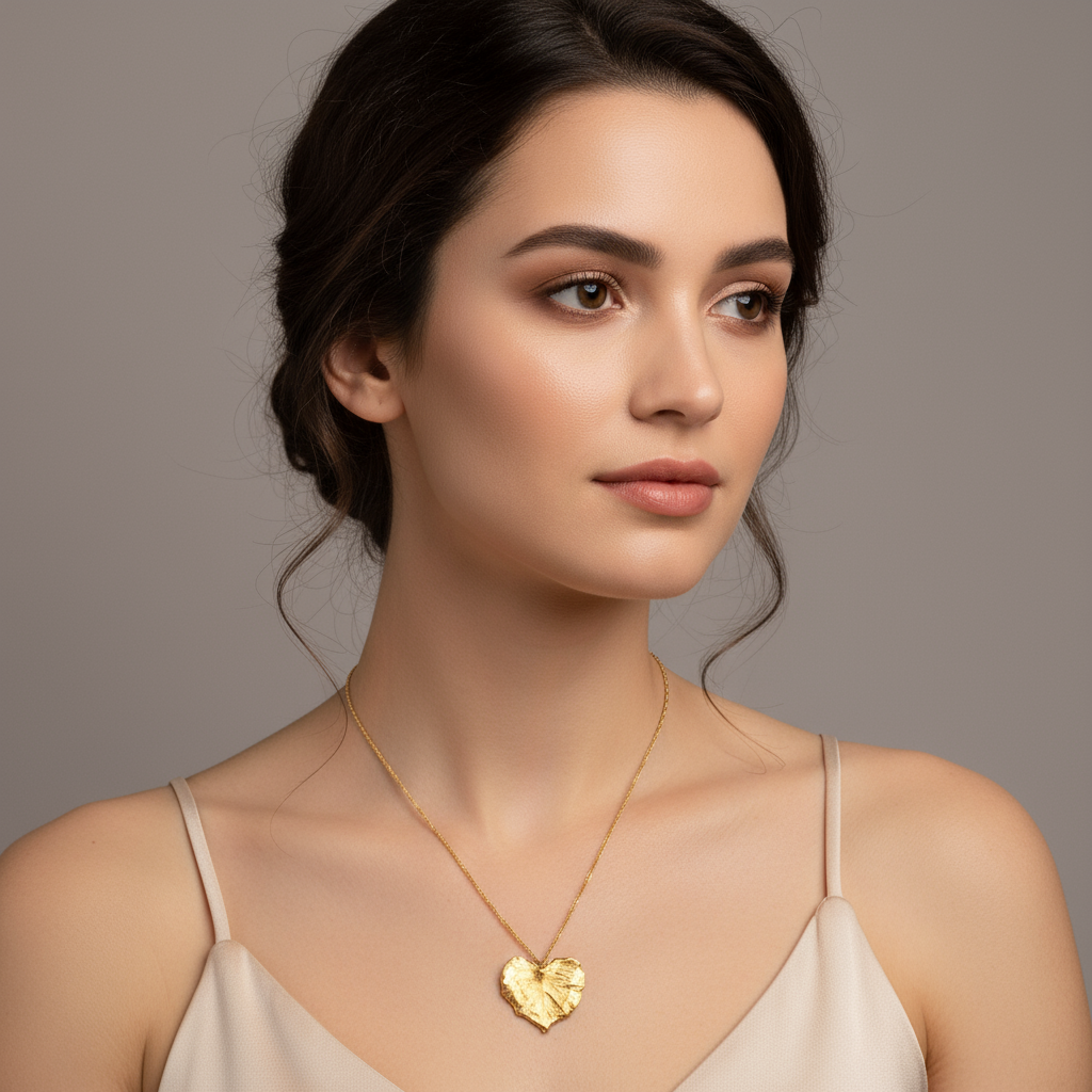 Gargantilla Hoja Myrtus Corazon Inmortalizado