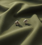 Aretes Topo Flor Suculenta Jade Plata Eco