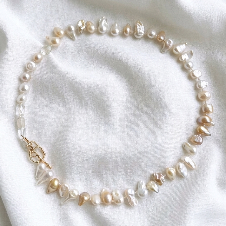 Collar Gargantilla Nudo Perlas Sierre Ramita