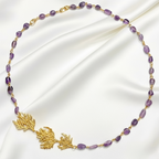 Collar Cuarzos Gargantilla Tres Hojas Pino