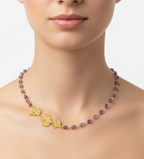 Collar Cuarzos Gargantilla Tres Hojas Pino