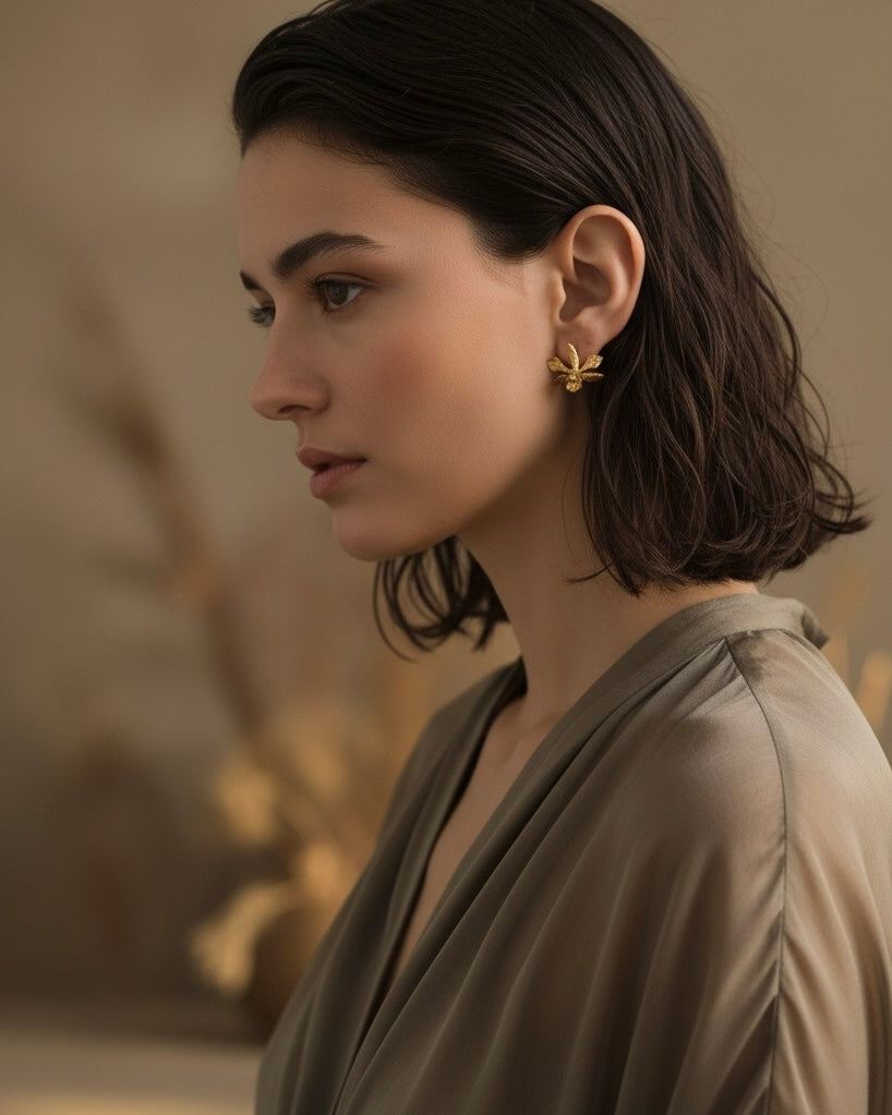 Aretes Topo Orquidea Prosthechea Sceptra