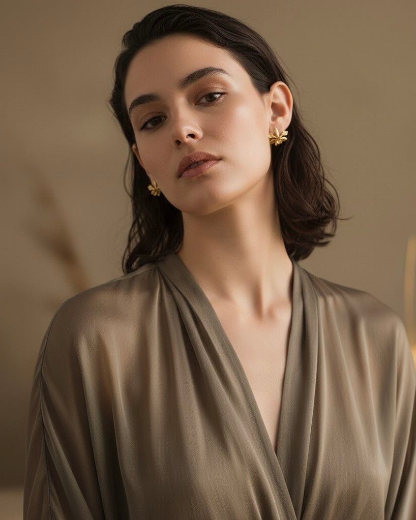 Aretes Topo Orquidea Prosthechea Sceptra