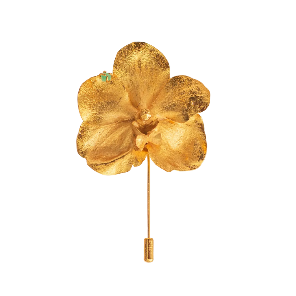 Broche Prendedor Orquidea Vanda Maxi Esmeralda