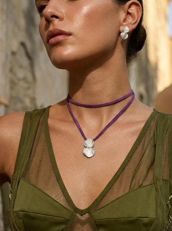 Aretes Topo Eucalipto Plata Ecológica