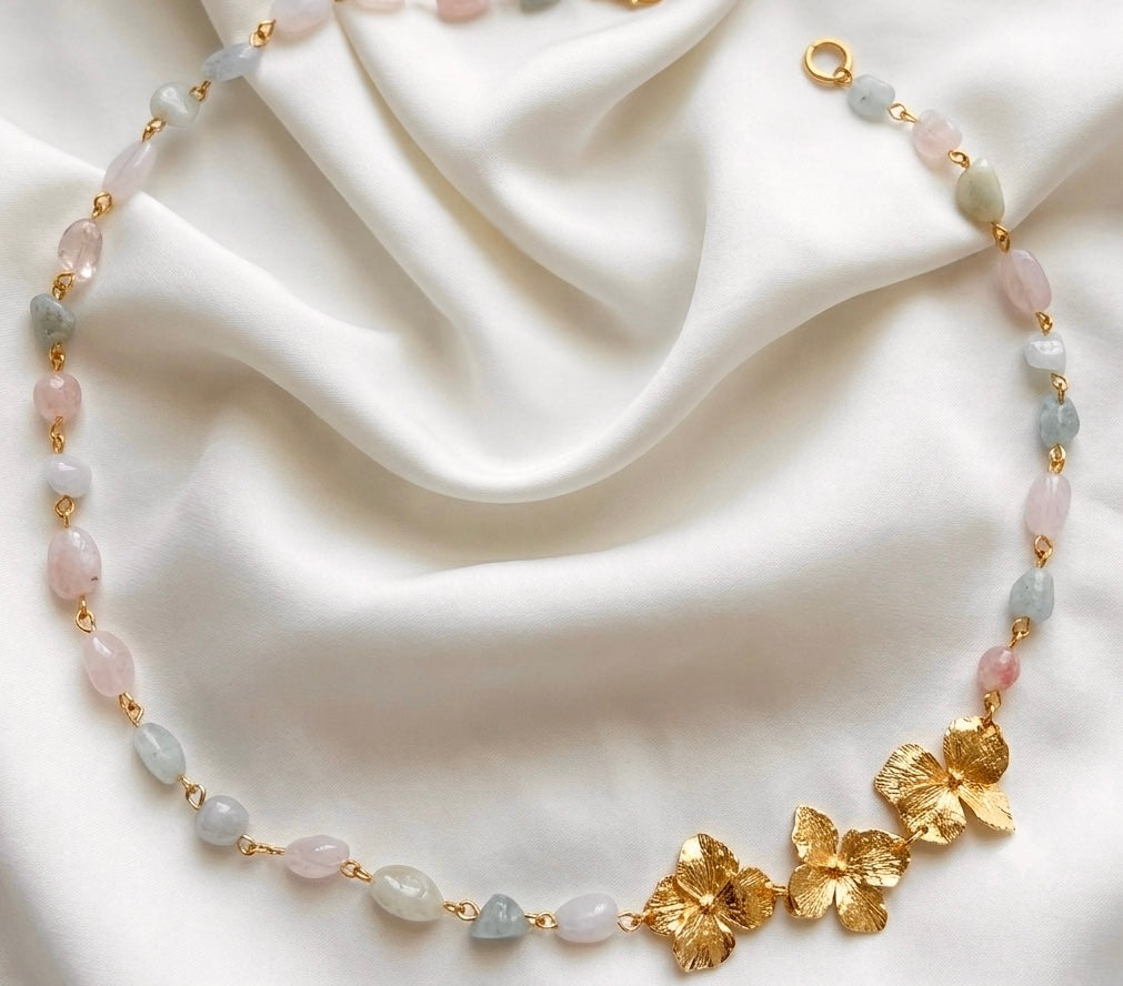 Collar Choker Cuarzos Tres Hortensia