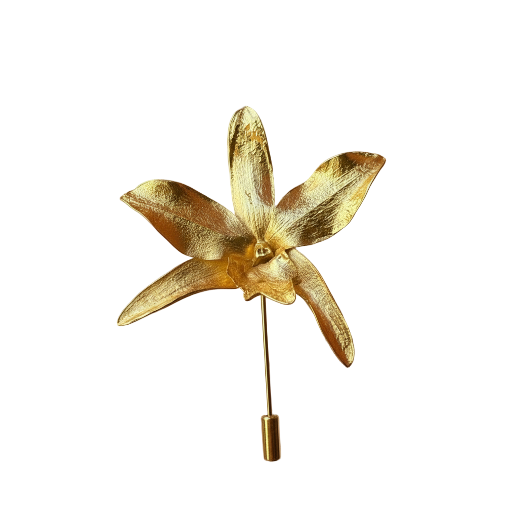 Broche Prendedor Orquidea Lluvia de Cereza