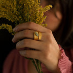 Anillo Corteza Palma Esmeralda
