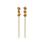 Aretes Largos Tres Suculentas con Cadenas