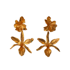 Aretes Orquidea Lluvia de Cereza Hoja Hiedra Esmeralda