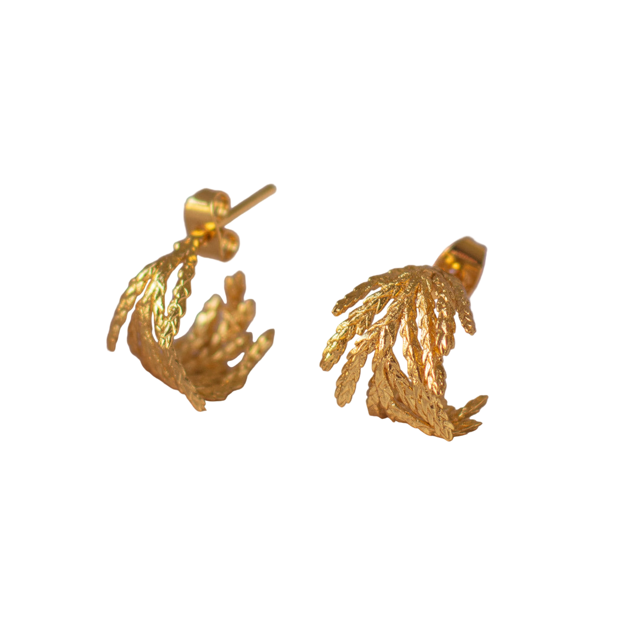 Aretes Aros Candongas Hoja Pino Pequeña