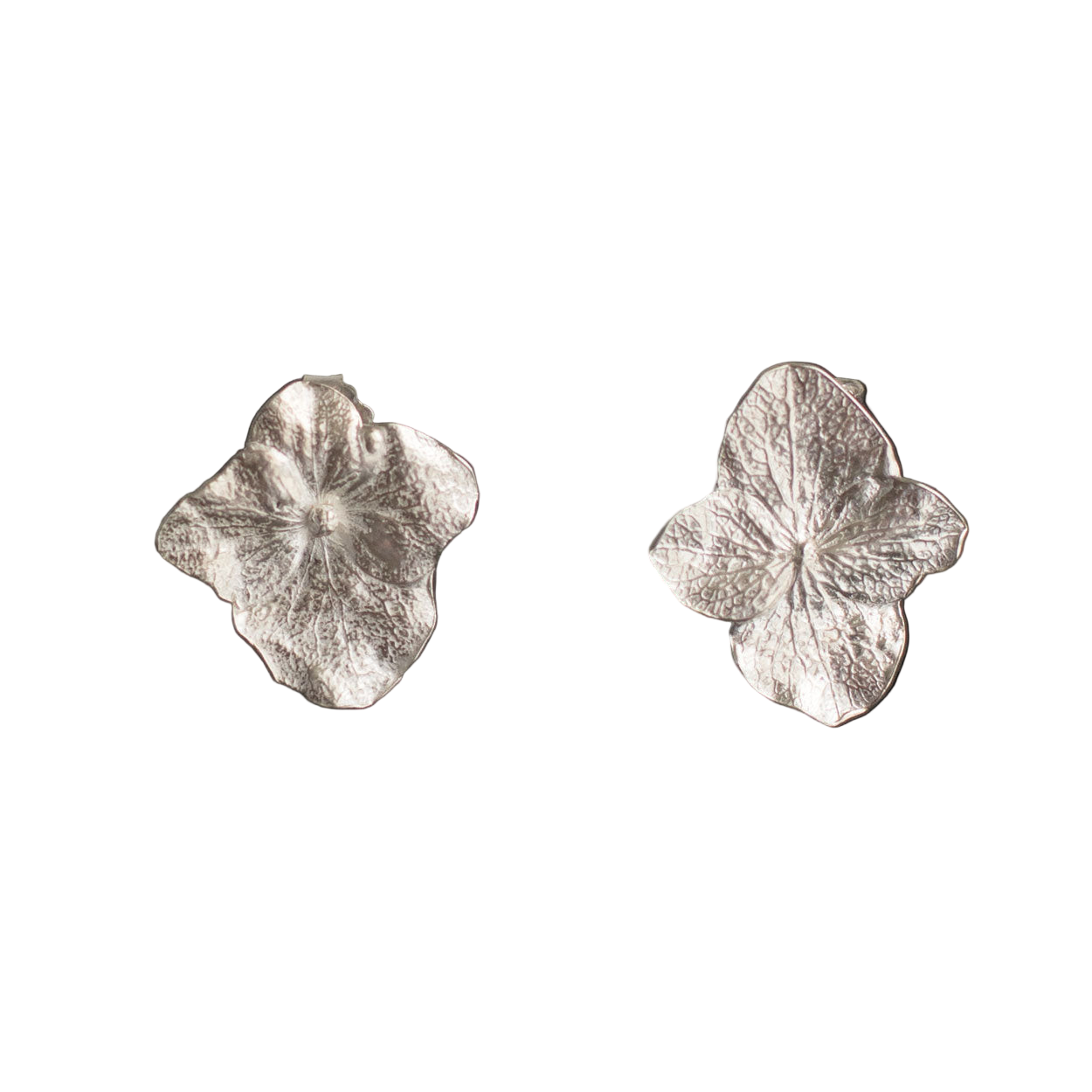 Aretes Topo Hortensia Plata Ecológica