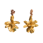 Aretes Orquidea Odontoglossum en verde Esmeralda