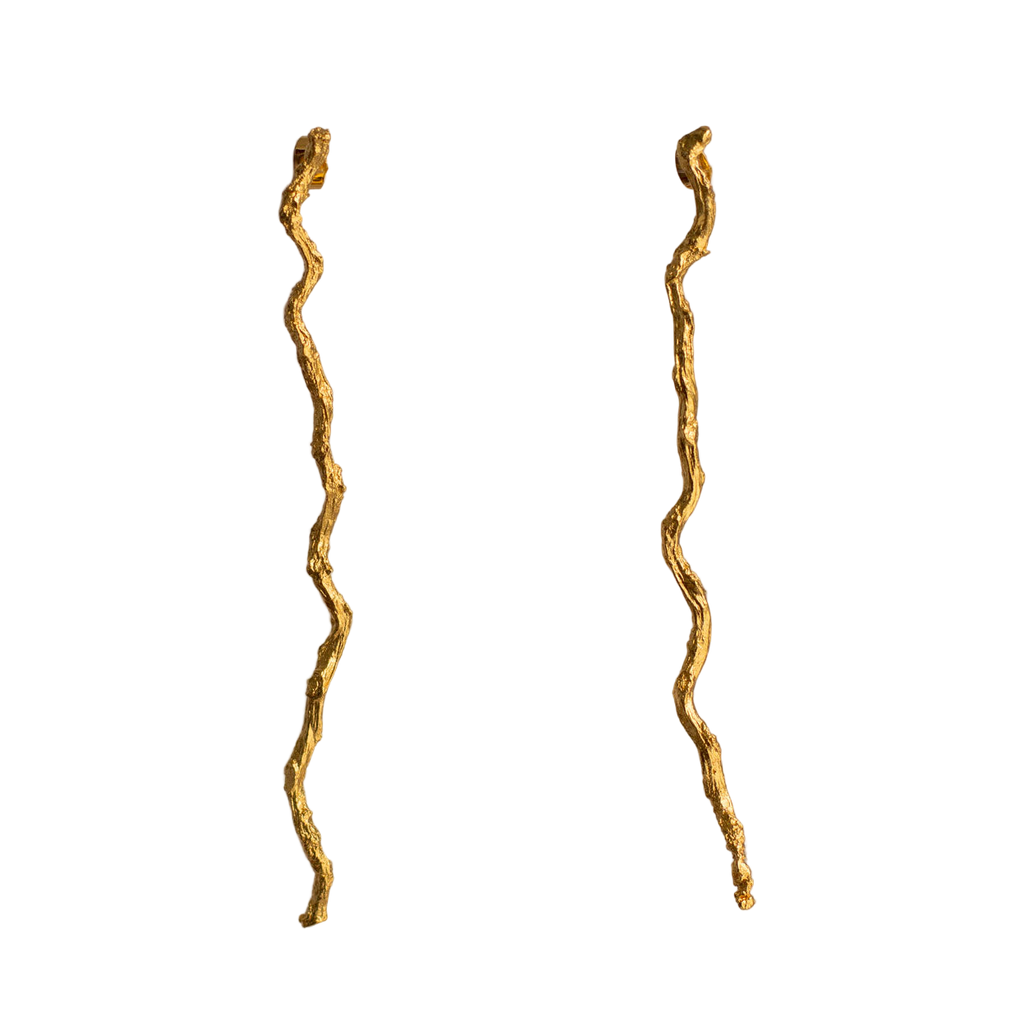 Aretes Large Ramita Palma Coco