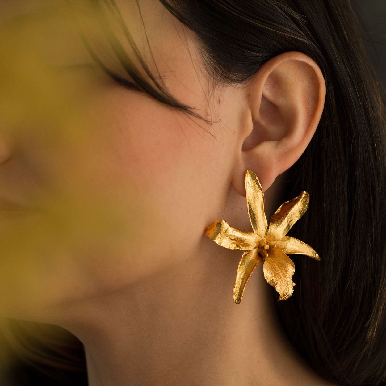 Aretes Orquidea Lluvia de Cereza