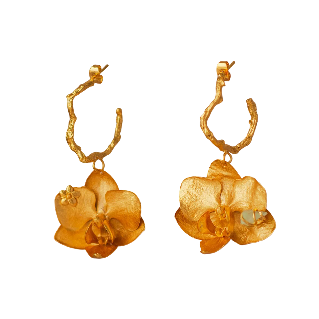 Aretes Candonga Orquidea Phalaenopsis Baby Esmeralda