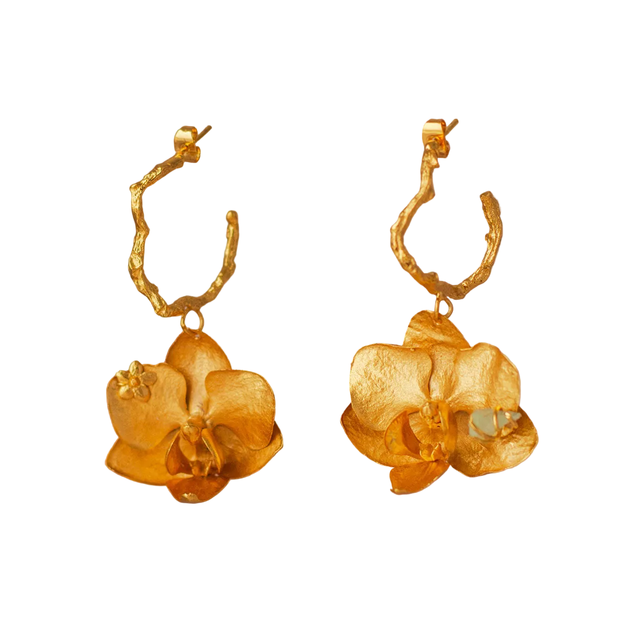 Aretes Candonga Orquidea Phalaenopsis Baby Esmeralda