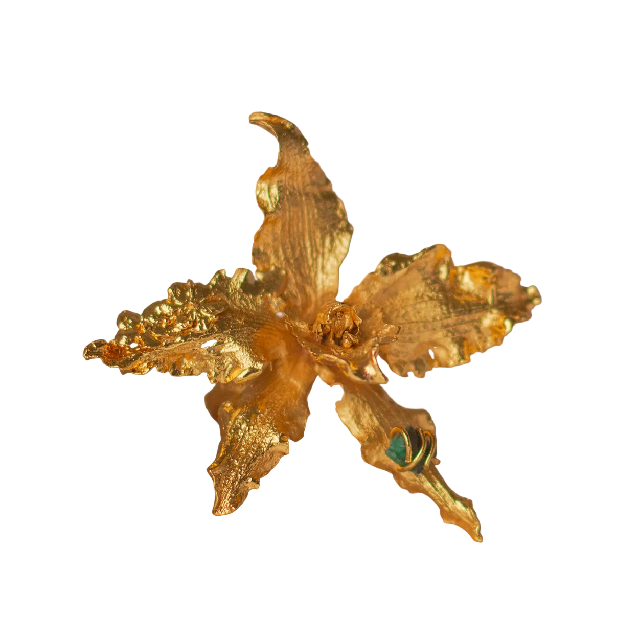 Emerald Crispum Orchid Ring