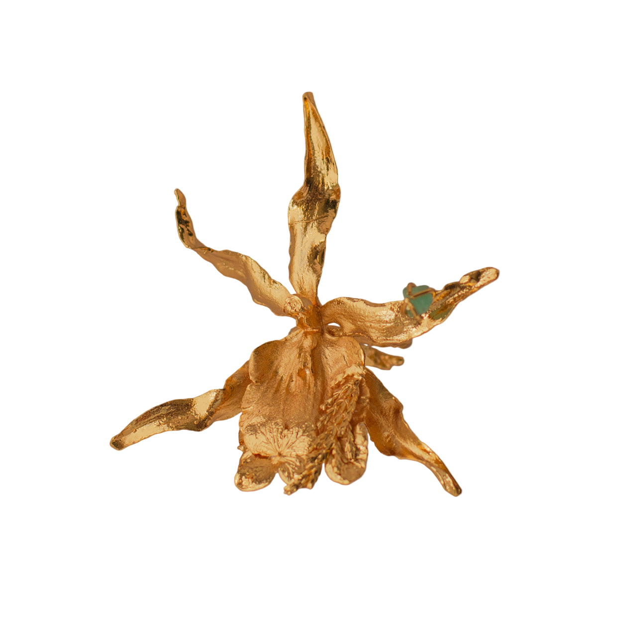 Anillo Orquidea Brassia Esmeralda