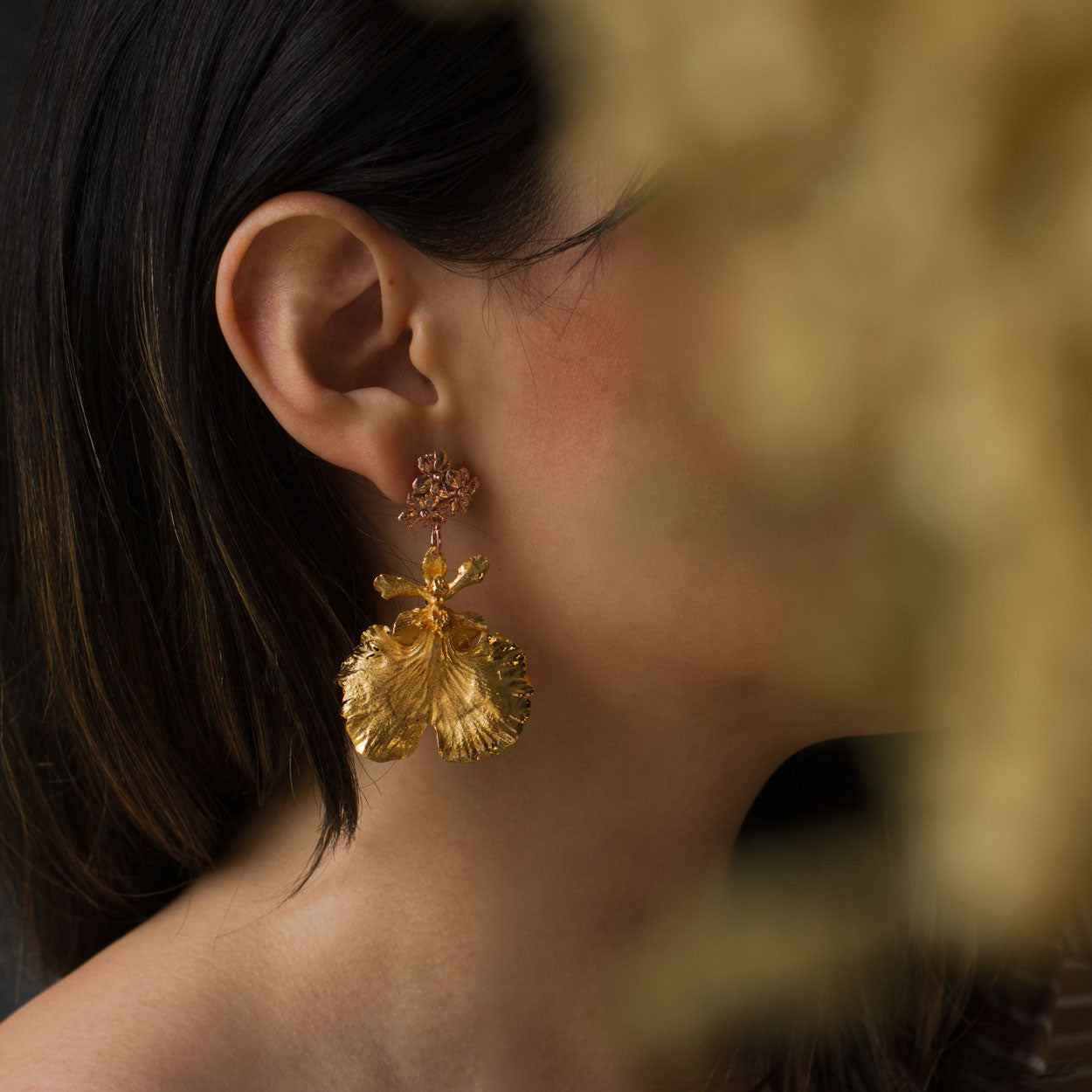 Aretes Saucos Orquidea Dama Danzante