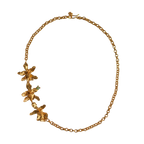 Collar Choker Tres Orquideas Chocolate y Esmeralda