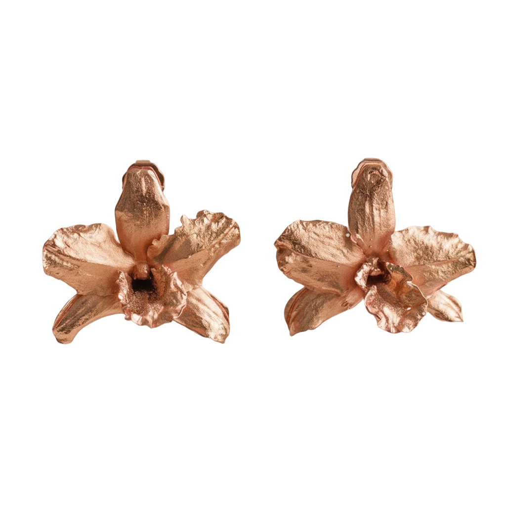 Aretes Topo Orquidea Dendrobium Nobile