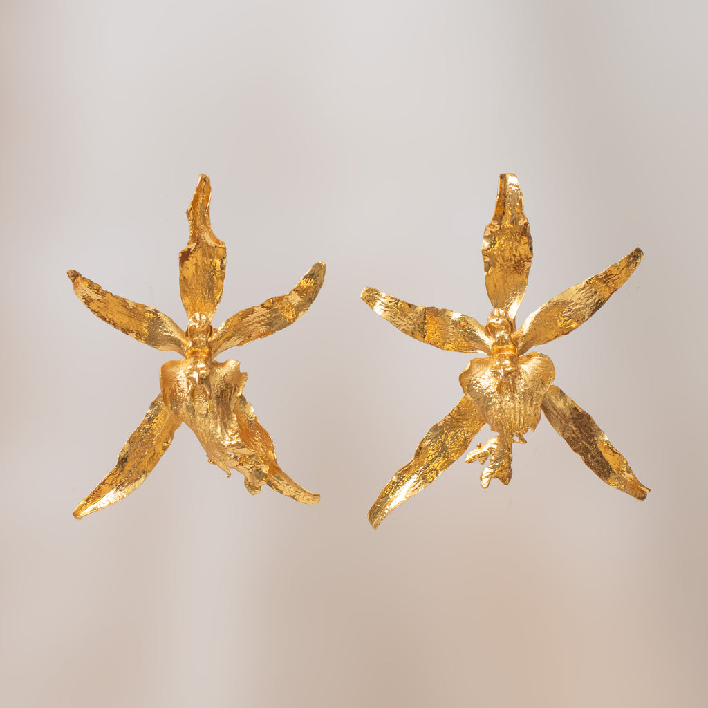 Aretes Topo Orquidea Brassia