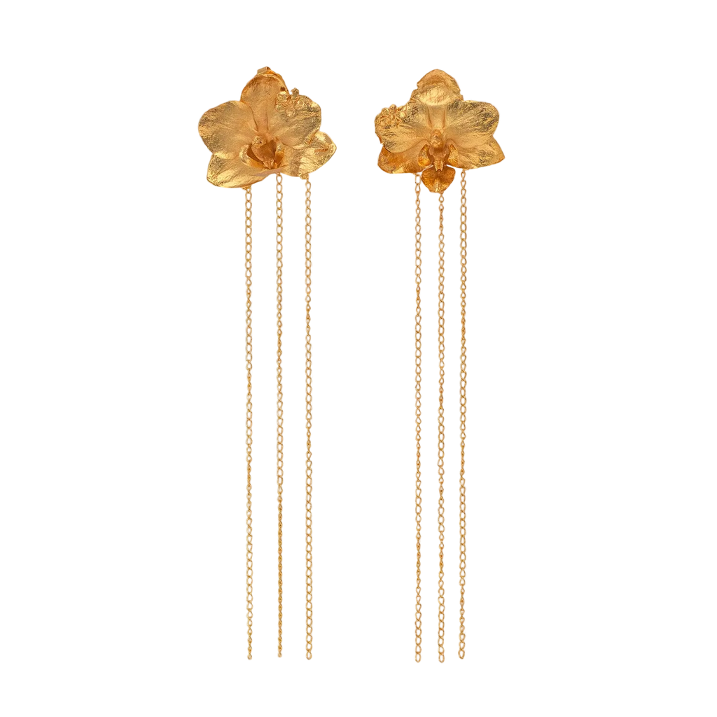 Aretes Orquidea Phalaenopsis Cadena