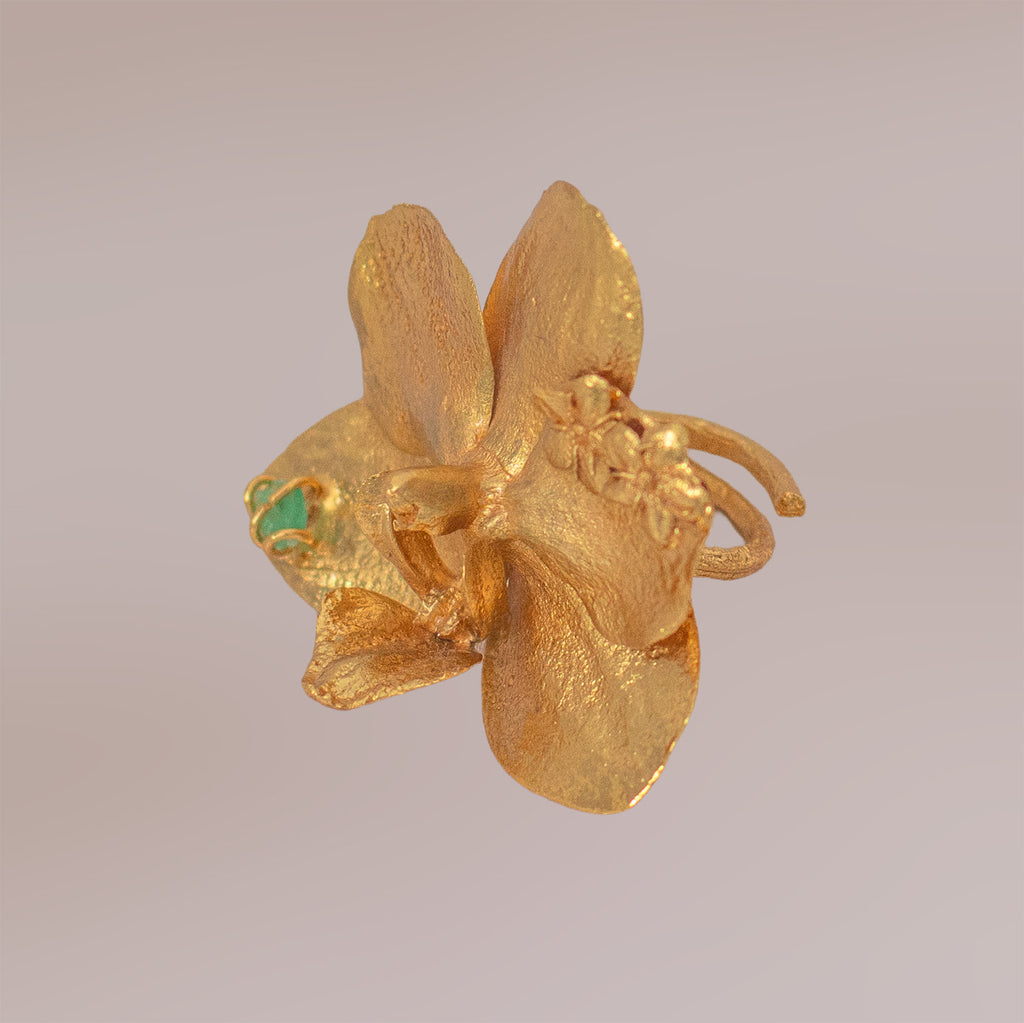 Emerald Elderflower Phalaenopsis Orchid Ring