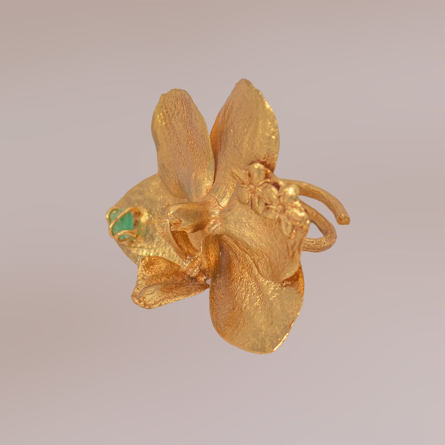Emerald Elderflower Phalaenopsis Orchid Ring