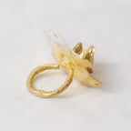 Anillo Orquidea Phalaenopsis Baby Hibrida Plata Eco Degradé Oro 24k