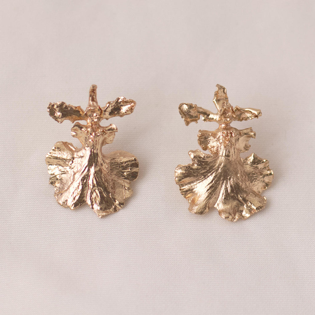 Aretes Topo Orquidea Dama Danzante