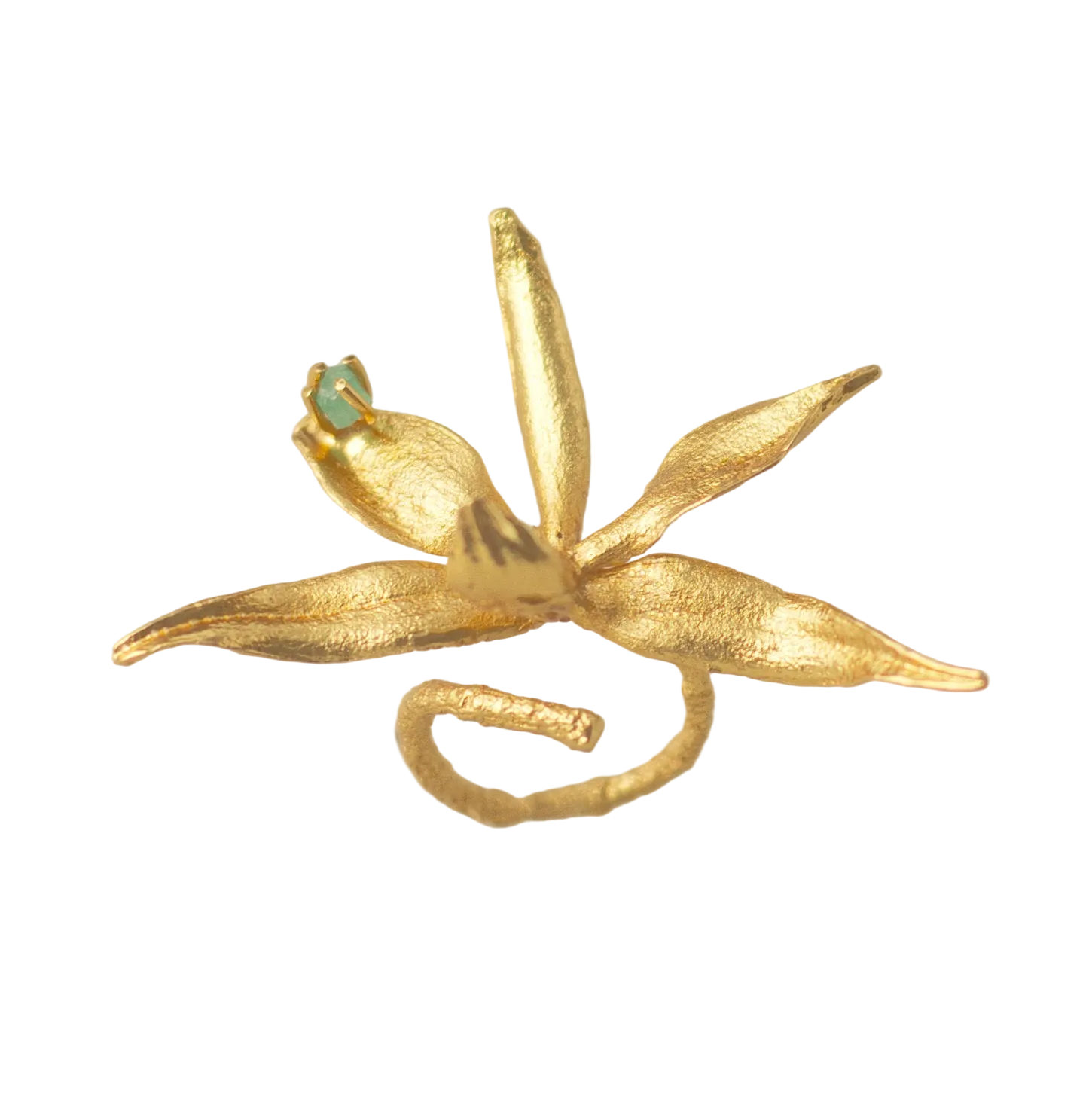 Anillo Orquidea Prosthechea Fragans Esmeralda