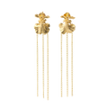 Aretes Largos Orquidea Dama Danzante con Cadenas